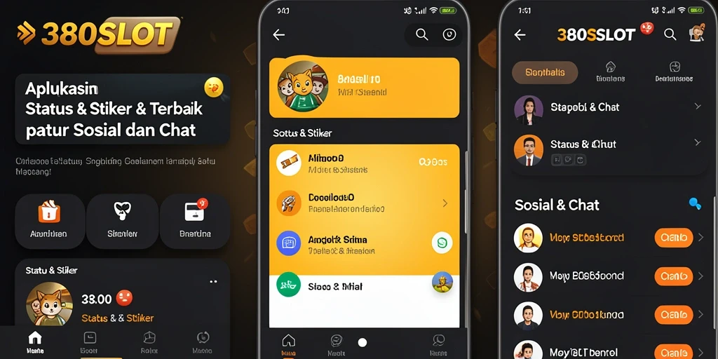 Antarmuka 380SLOT menampilkan beragam stiker menarik untuk chat.