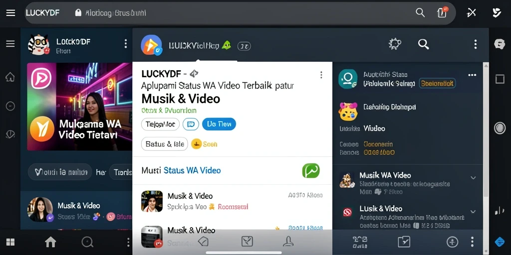 Tampilan antarmuka LUCKYDF dengan video-status WA yang menarik dan terbaru.
