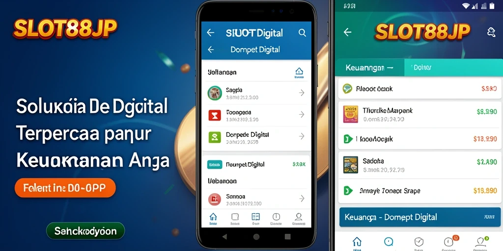 Antarmuka modern dan fungsional dari aplikasi Dompet Digital SLOT88JP.