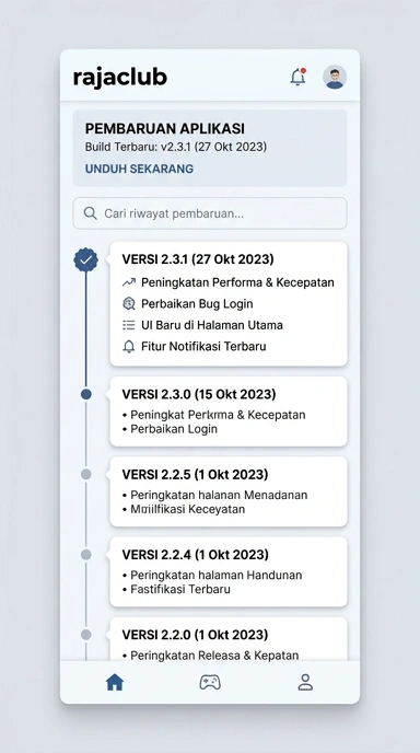 Riwayat Versi Terbaru rajaclub untuk Pengguna Android